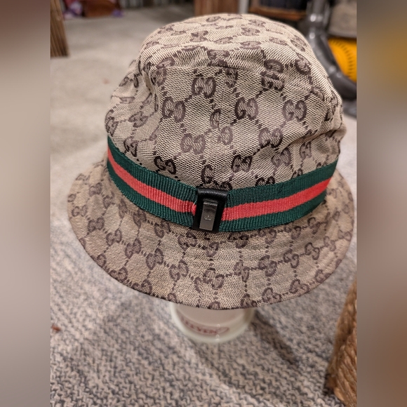 Gucci Beige and Brown Monogram Bucket Hat